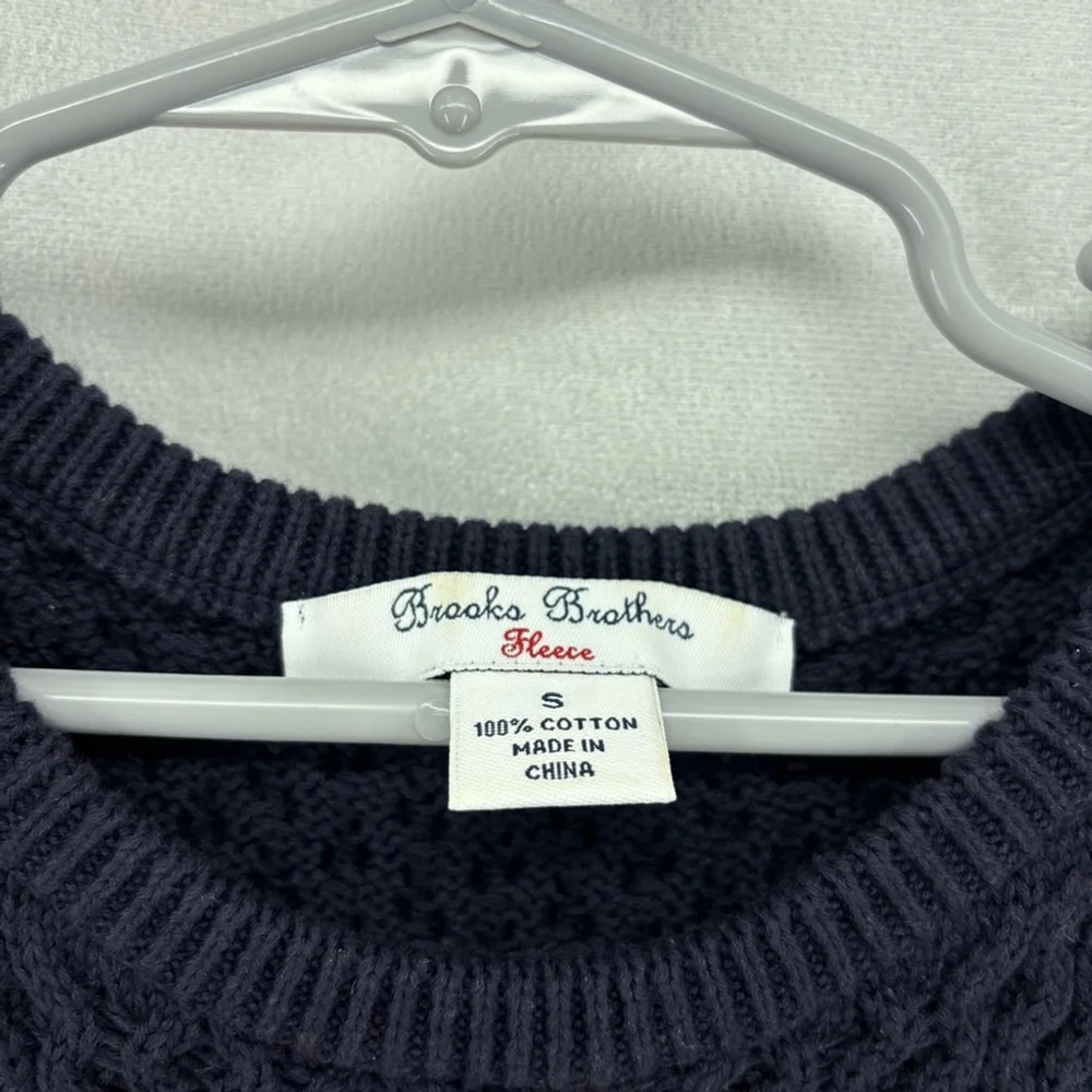 Brooks brothers fleece sweater dress kids girls youth size small navy pink - Picture 8 of 8